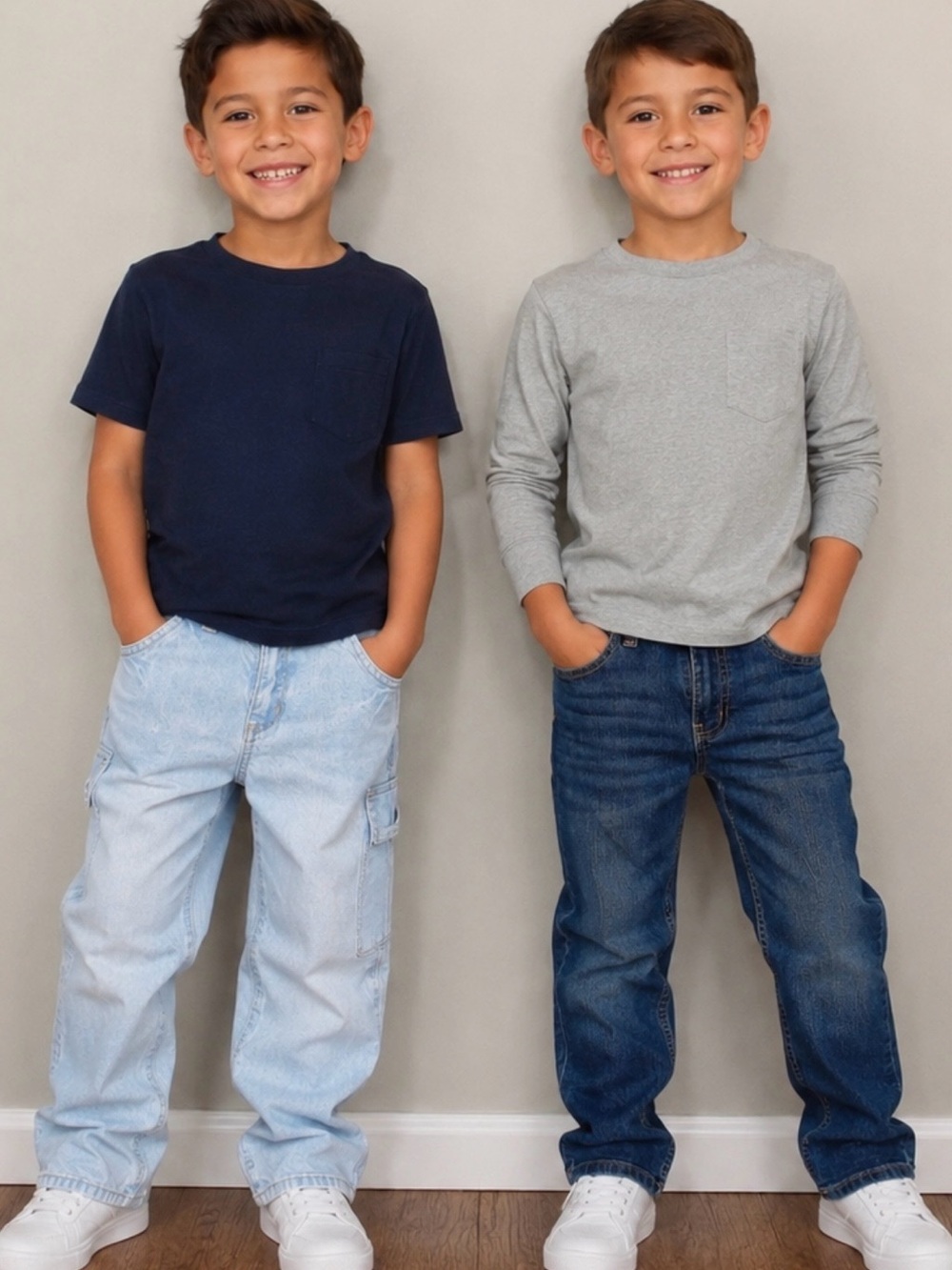 OshKosh B’gosh Boys Size 6 Jeans Lot of 2 Classic Denim Pants Light & Dark Wash